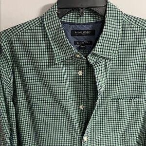 Banana Republic Men's Green Plaid Shirt